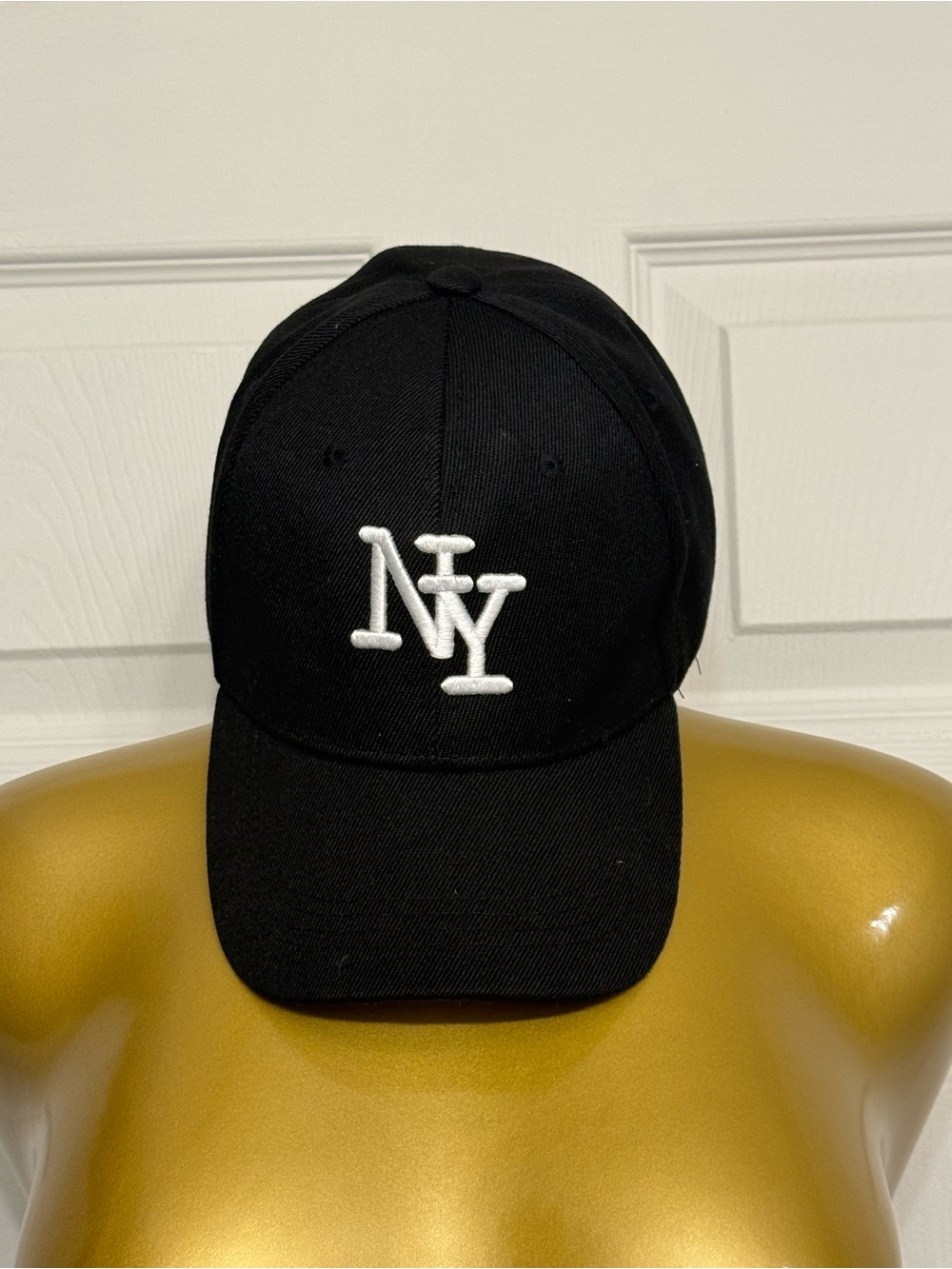 Black NY Embroidered Baseball Cap - Men